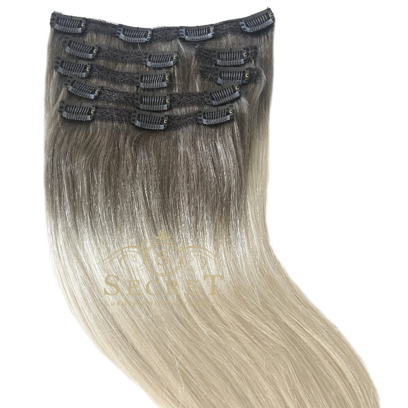 Clip In Hair Extensions Norwegian Blonde Balayage Rooted 60 | Secret Hair  Extensions